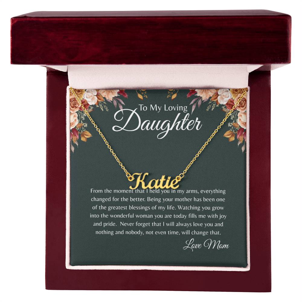 To My Loving Daughter Personalized Name Necklace From Mom