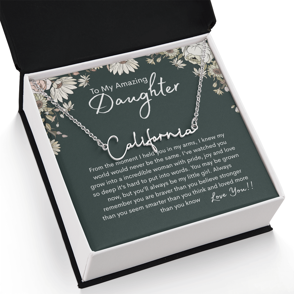 To My Amazing Daughter Personalized Name Necklace From Mom - need to redo and then delete