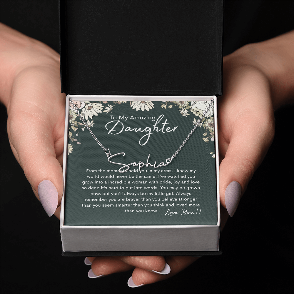 To My Amazing Daughter Personalized Name Necklace From Mom - need to redo and then delete