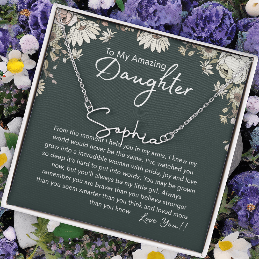 To My Amazing Daughter Personalized Name Necklace From Mom - need to redo and then delete