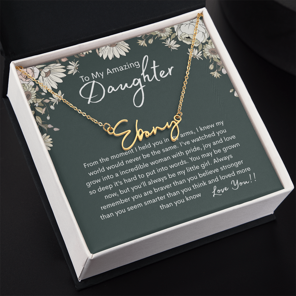 To My Amazing Daughter Personalized Name Necklace From Mom - need to redo and then delete