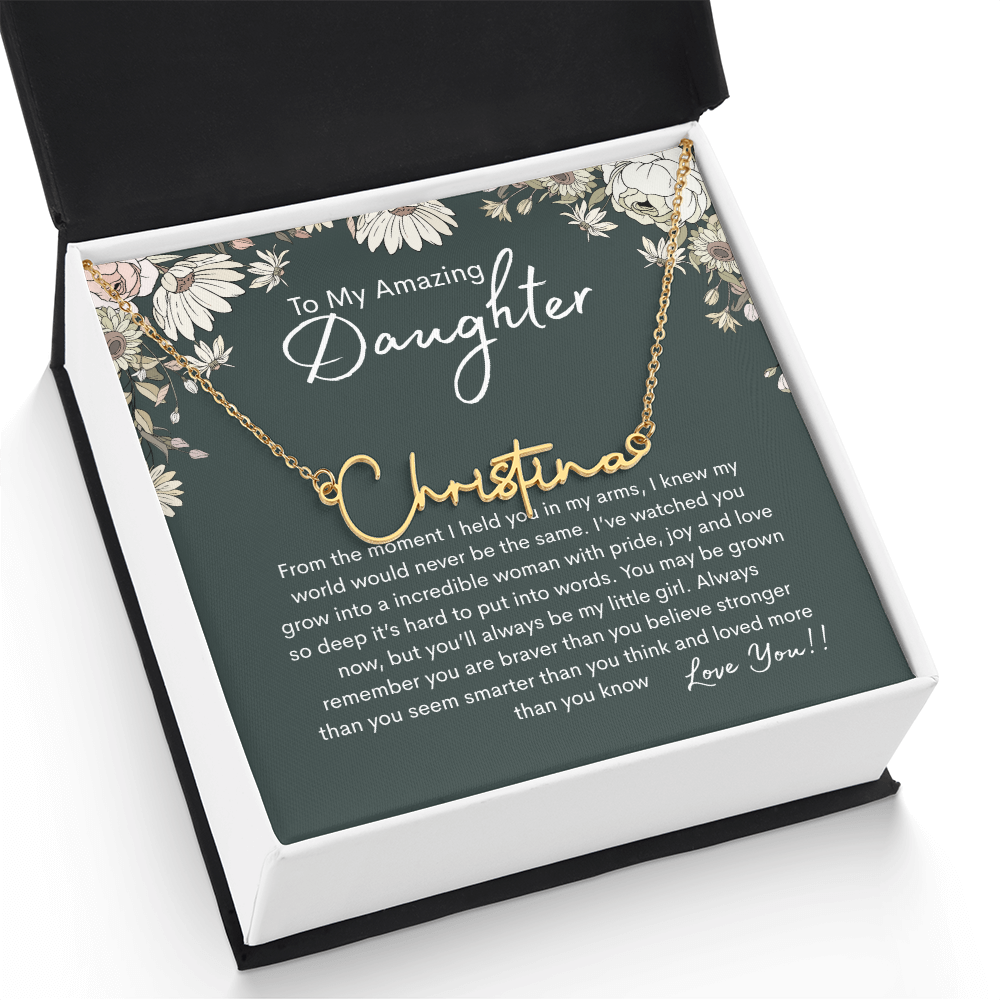 To My Amazing Daughter Personalized Name Necklace From Mom - need to redo and then delete