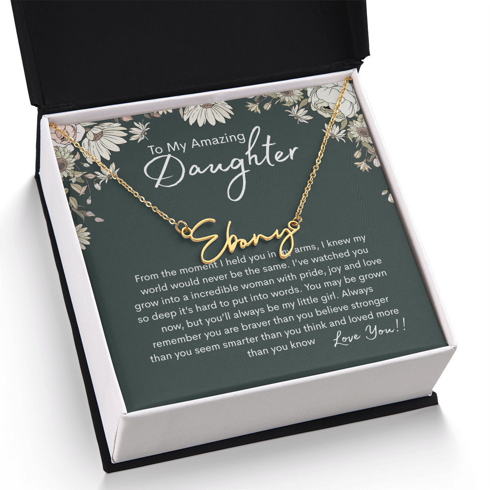 To My Amazing Daughter Personalized Name Necklace From Mom - need to redo and then delete