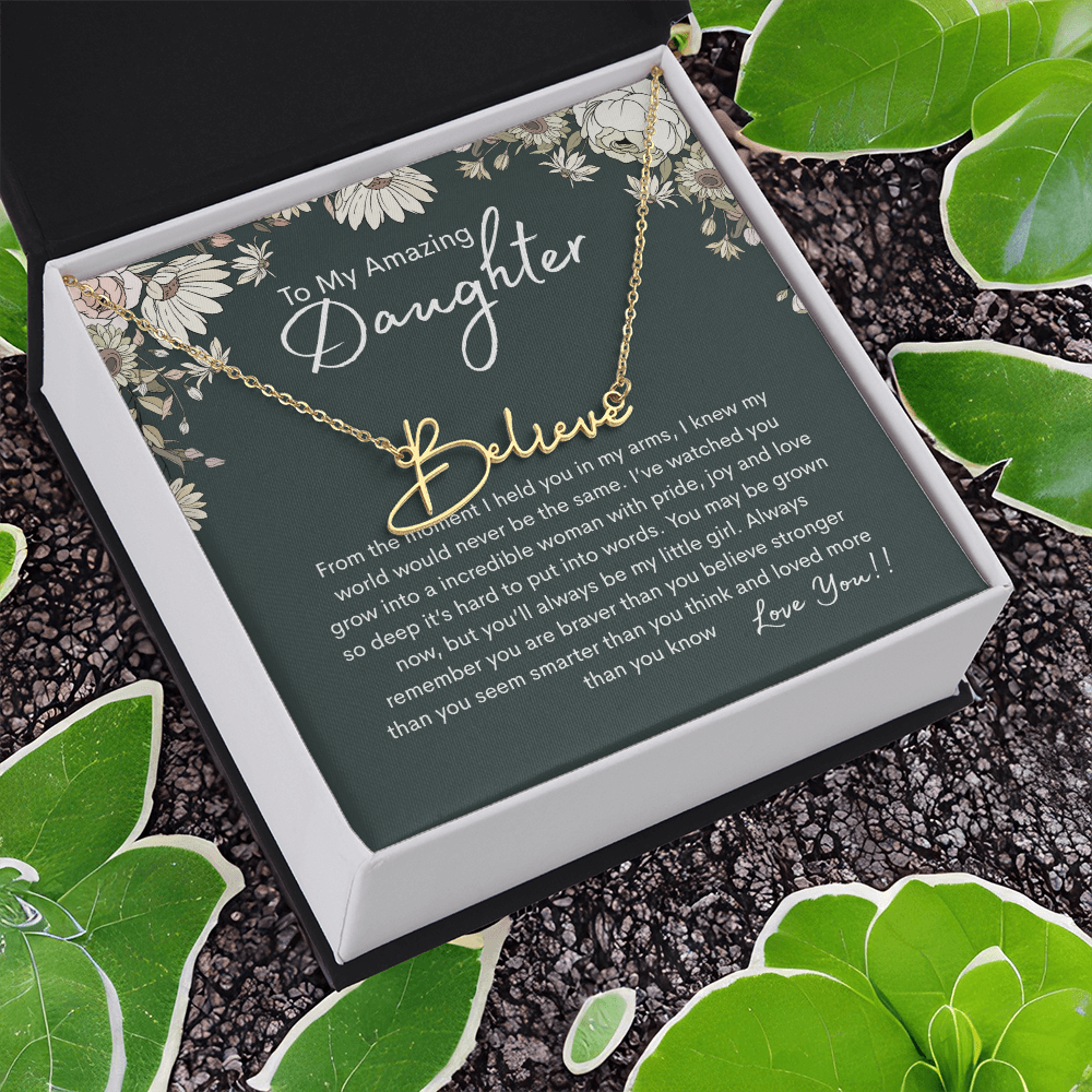 To My Amazing Daughter Personalized Name Necklace From Mom - need to redo and then delete