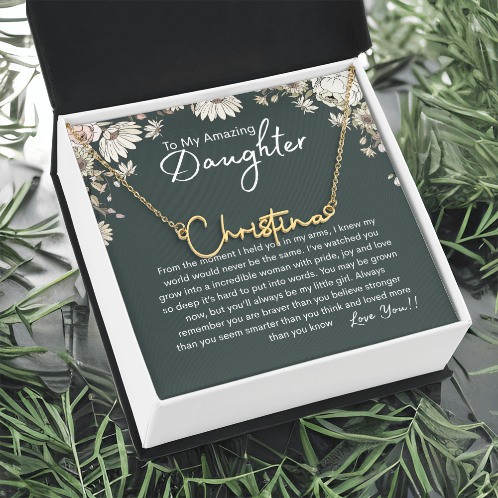 To My Amazing Daughter Personalized Name Necklace From Mom - need to redo and then delete