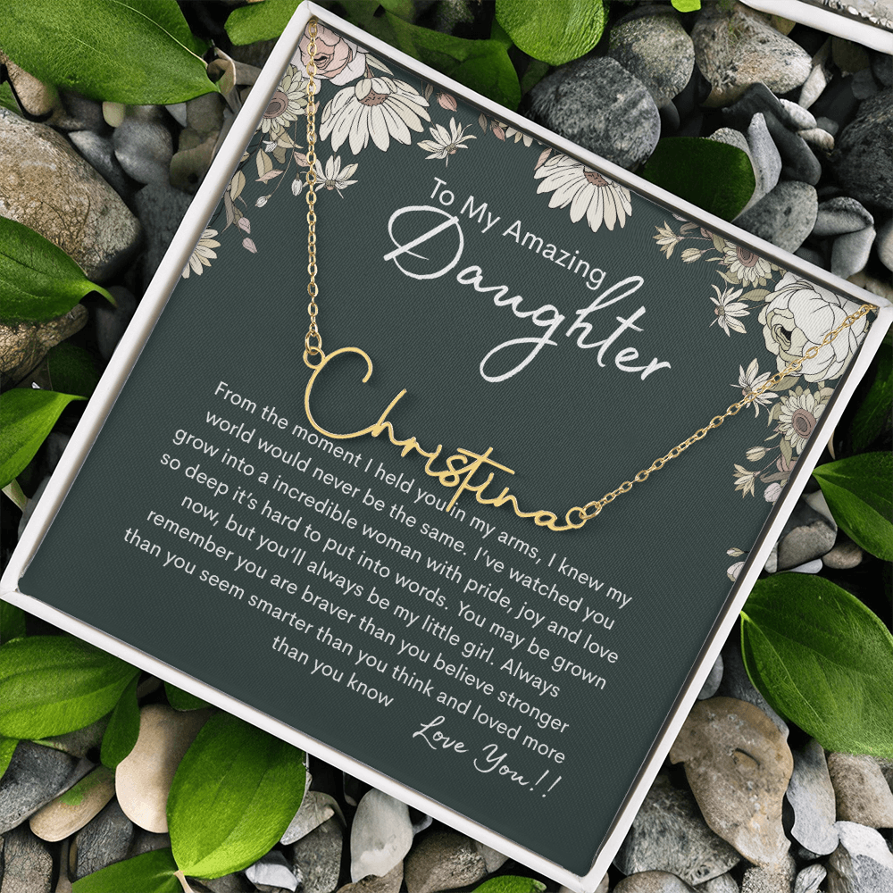 To My Amazing Daughter Personalized Name Necklace From Mom - need to redo and then delete