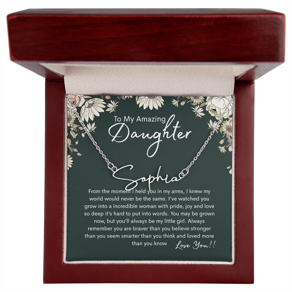 To My Amazing Daughter Personalized Name Necklace From Mom - need to redo and then delete