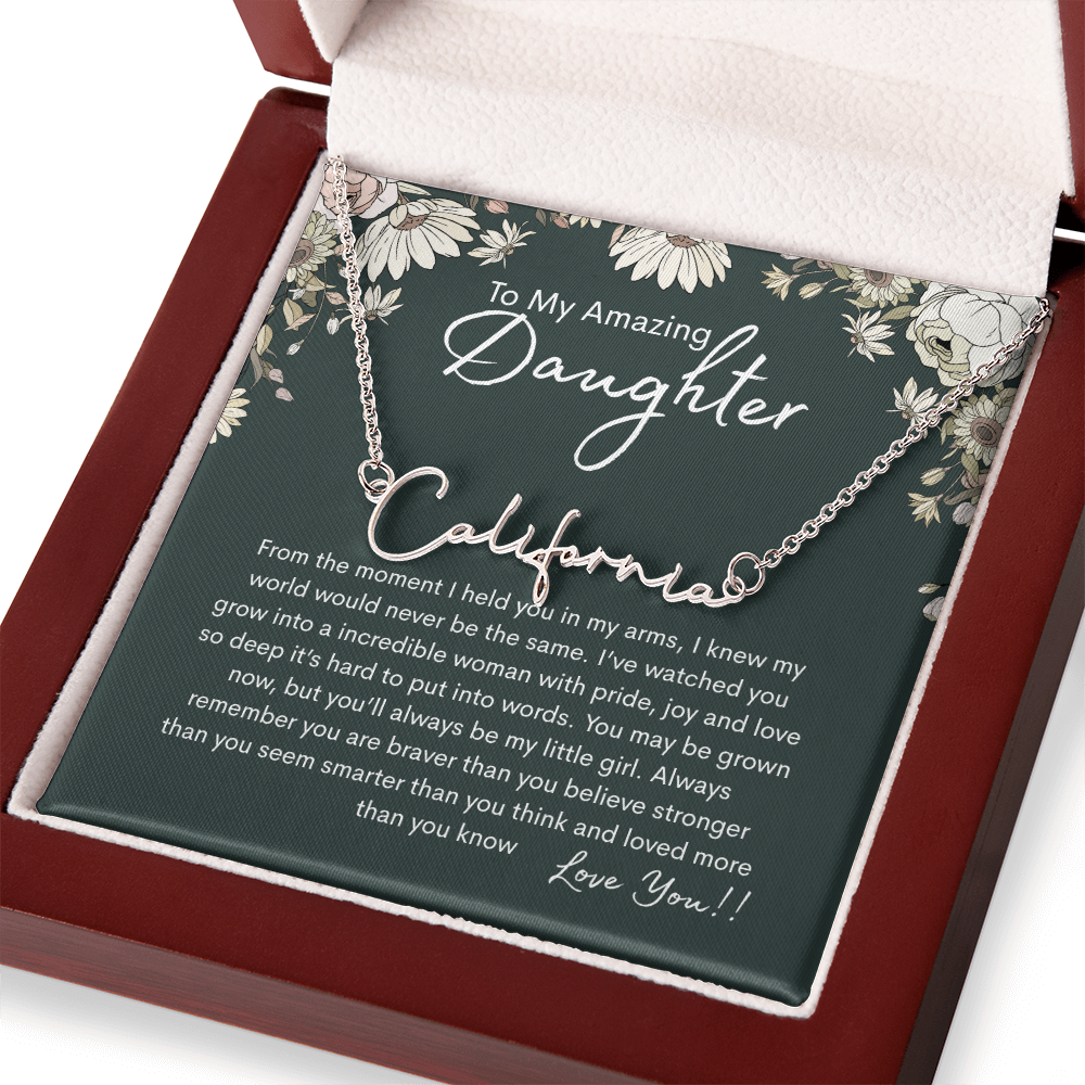 To My Amazing Daughter Personalized Name Necklace From Mom - need to redo and then delete