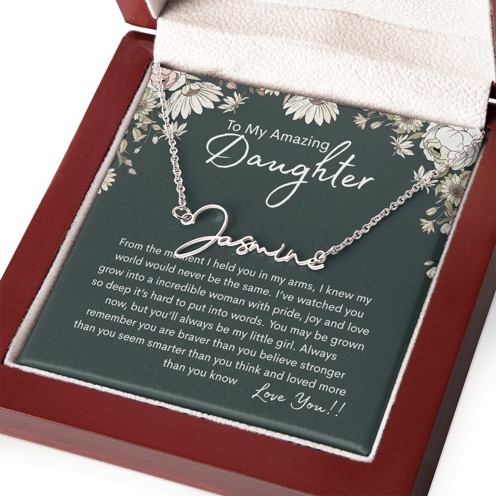 To My Amazing Daughter Personalized Name Necklace From Mom - need to redo and then delete