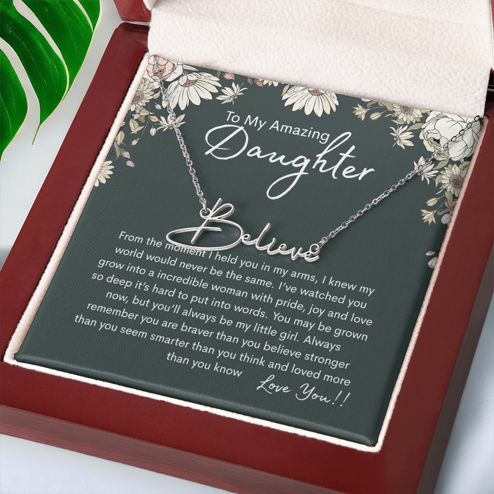 To My Amazing Daughter Personalized Name Necklace From Mom - need to redo and then delete