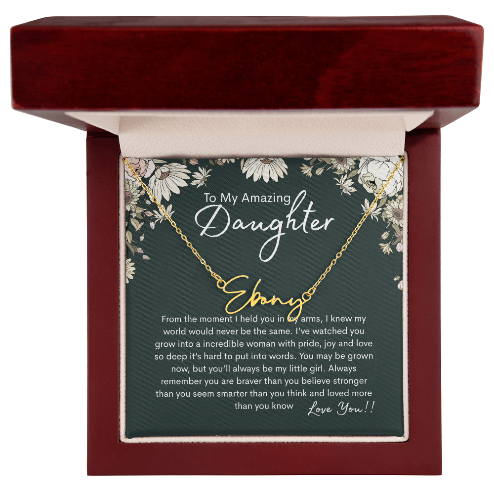 To My Amazing Daughter Personalized Name Necklace From Mom - need to redo and then delete