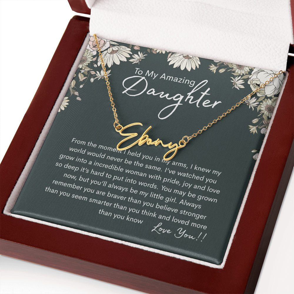 To My Amazing Daughter Personalized Name Necklace From Mom - need to redo and then delete