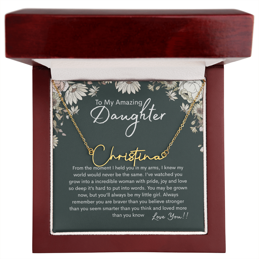 To My Amazing Daughter Personalized Name Necklace From Mom - need to redo and then delete