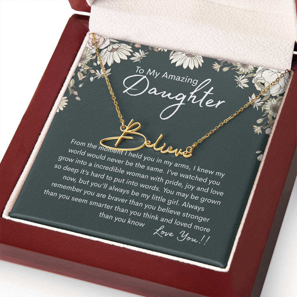 To My Amazing Daughter Personalized Name Necklace From Mom - need to redo and then delete