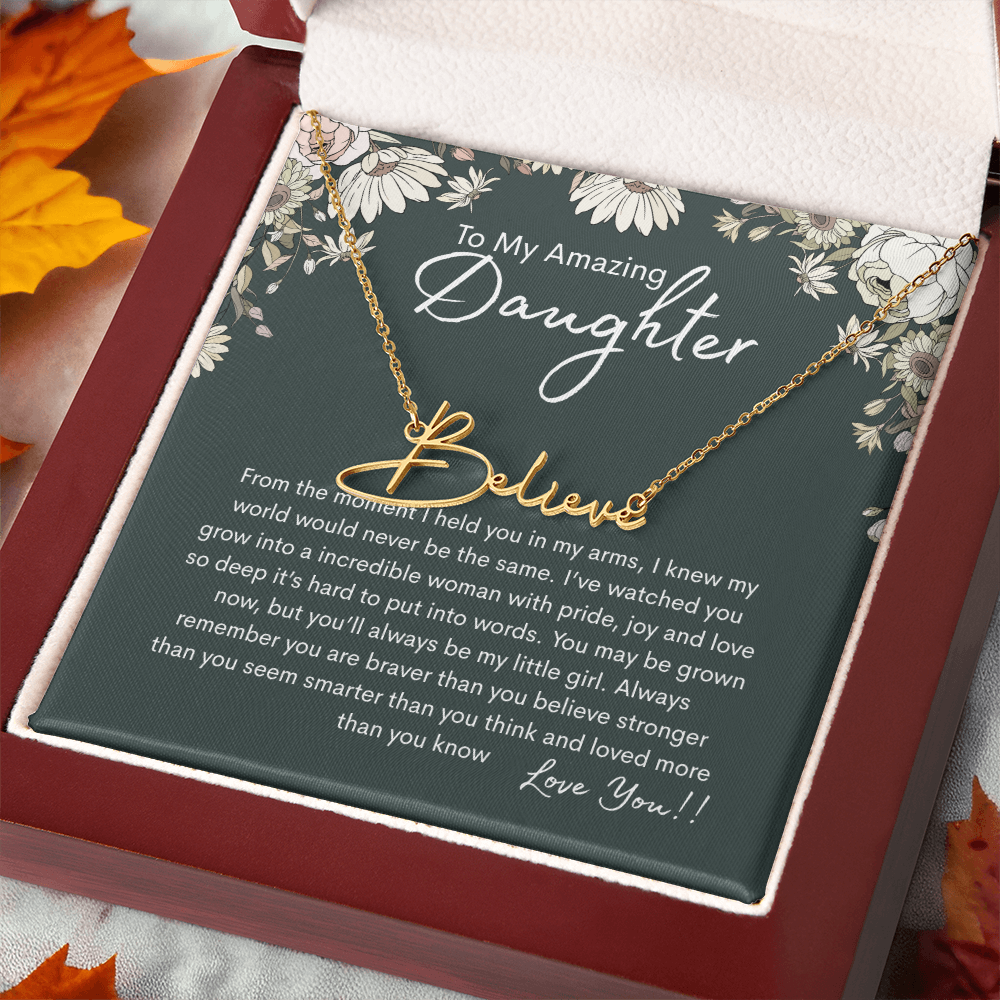 To My Amazing Daughter Personalized Name Necklace From Mom - need to redo and then delete