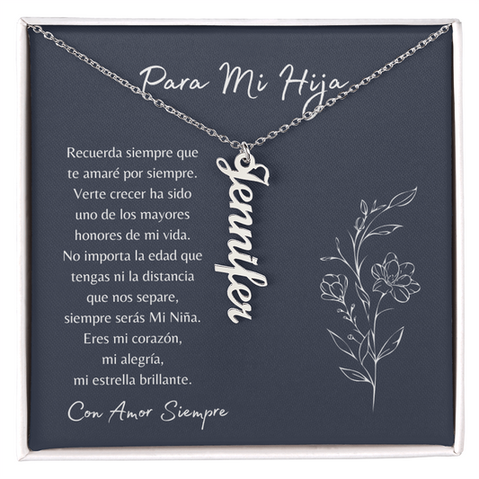 Para Mi Hija – Collar Personalizado con Nombre | Regalo de Mamá lleno de Amor