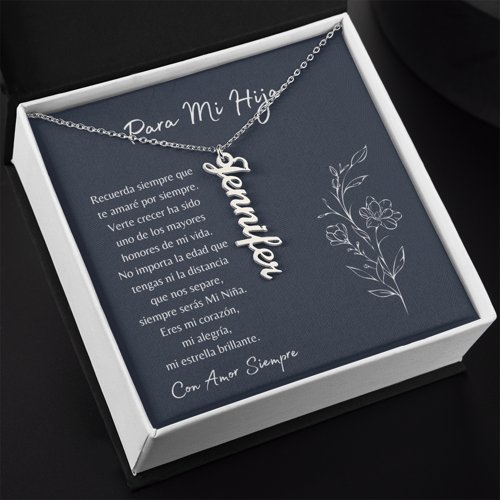 Para Mi Hija – Collar Personalizado con Nombre | Regalo de Mamá lleno de Amor