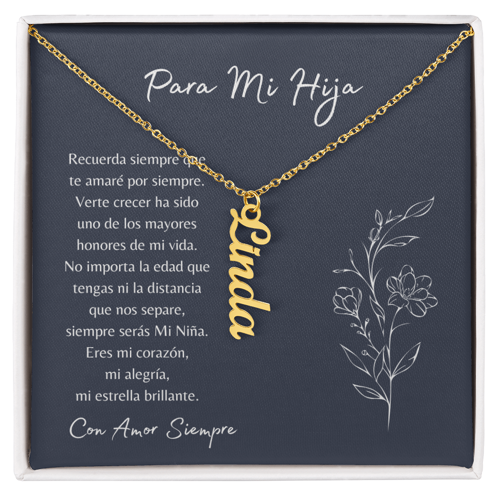 Para Mi Hija – Collar Personalizado con Nombre | Regalo de Mamá lleno de Amor