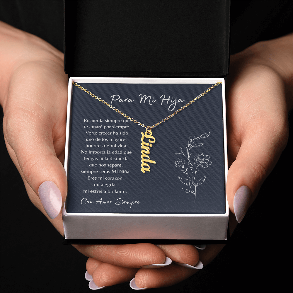 Para Mi Hija – Collar Personalizado con Nombre | Regalo de Mamá lleno de Amor