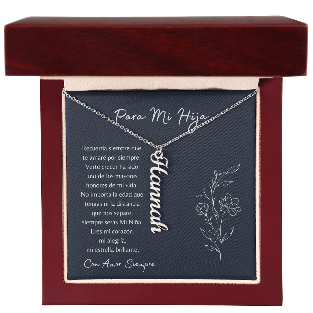 Para Mi Hija – Collar Personalizado con Nombre | Regalo de Mamá lleno de Amor