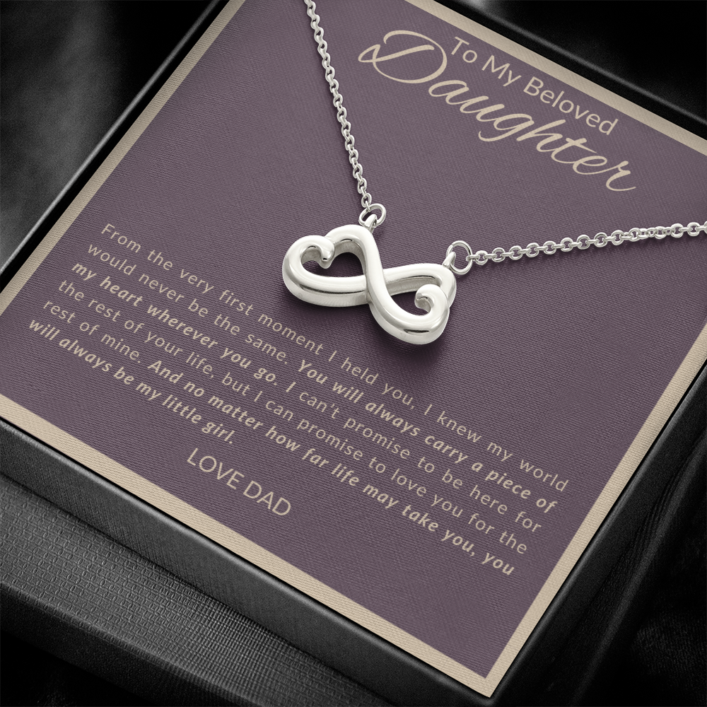 To My Beloved Daughter Necklace From Dad | Infinity Heart Gift