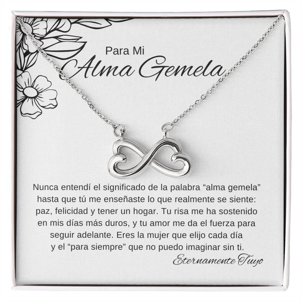 tarjeta blanca con flores doradas y mensaje de paz, felicidad y hogar