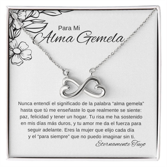 tarjeta blanca con flores doradas y mensaje de paz, felicidad y hogar