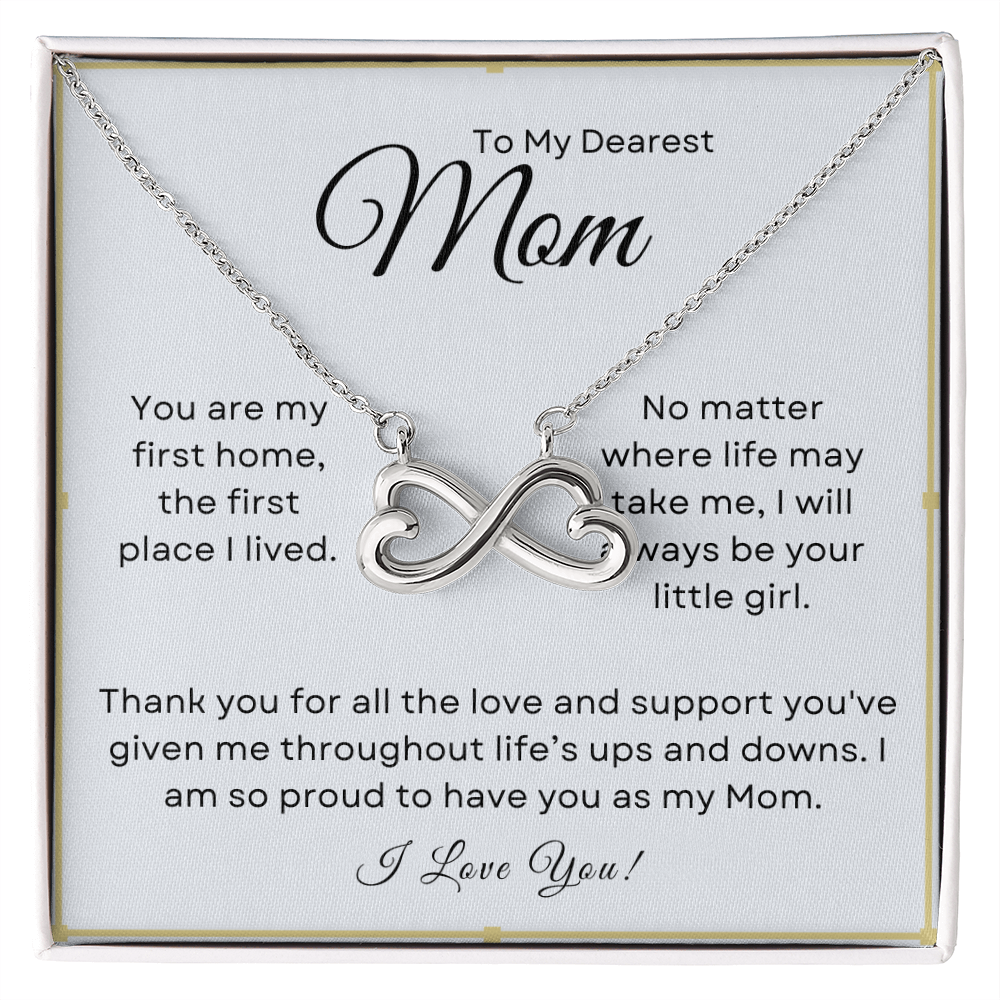 Dearest Mom, Always Your Little Girl Endless Love Necklace - jewelry birthday, mother's day, any time