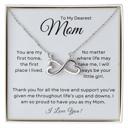 Dearest Mom, Always Your Little Girl Endless Love Necklace - jewelry birthday, mother's day, any time