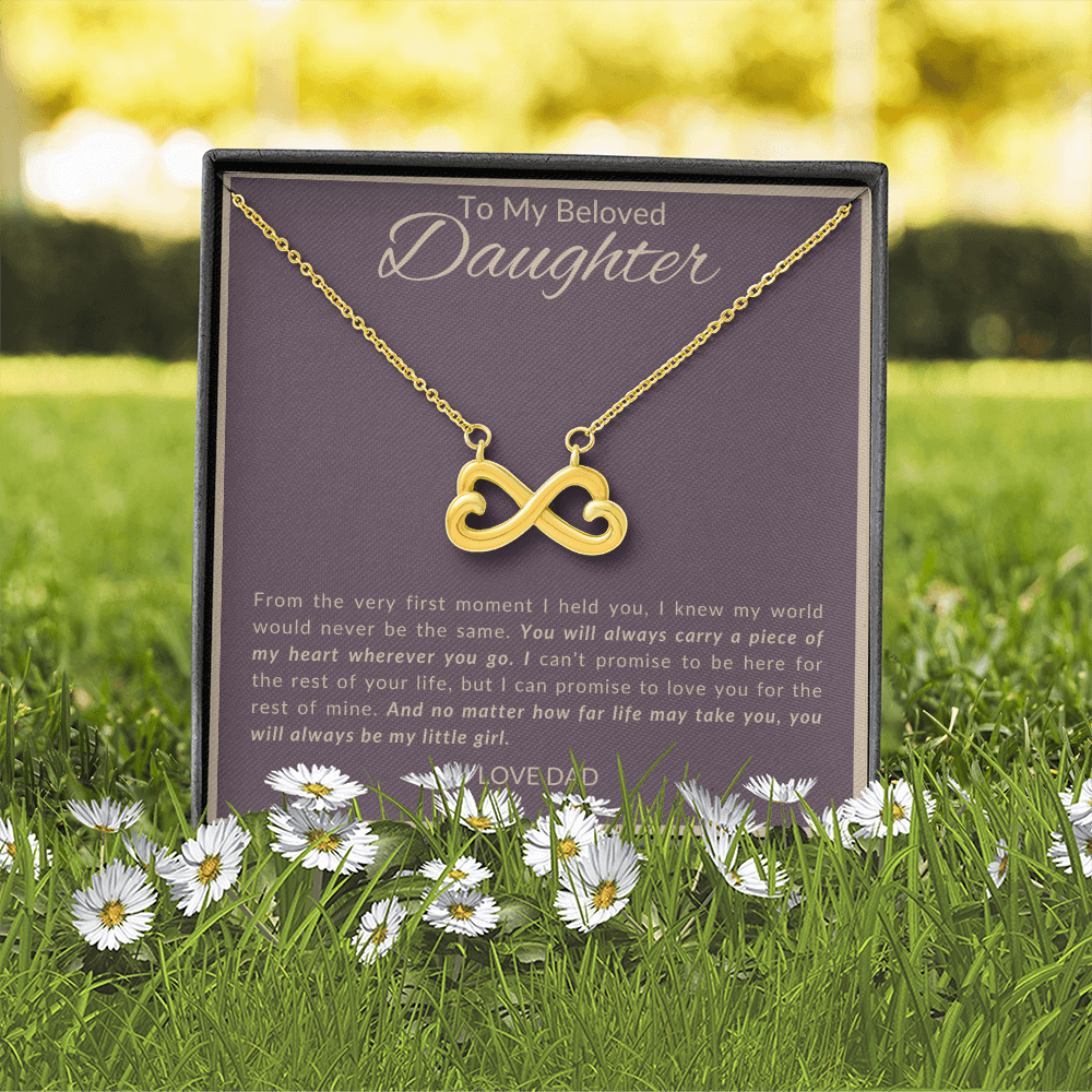 To My Beloved Daughter Necklace From Dad | Infinity Heart Gift