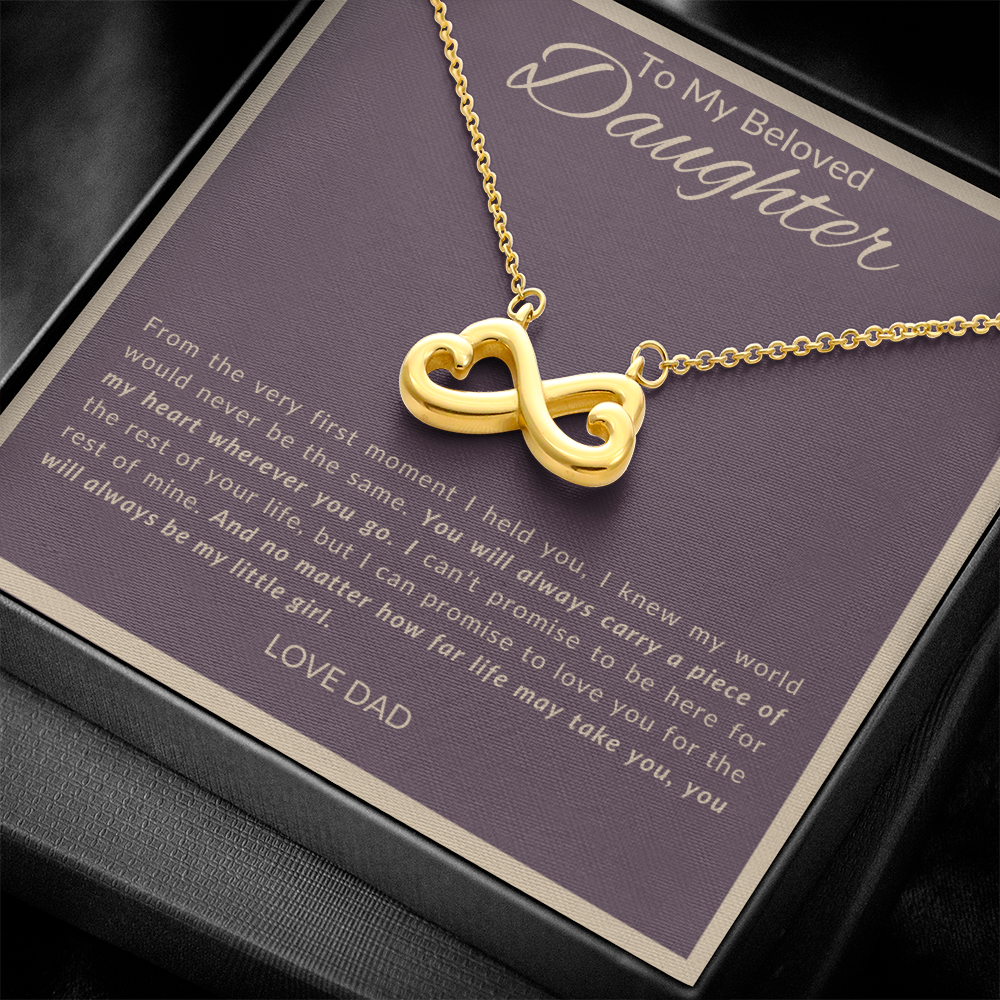 To My Beloved Daughter Necklace From Dad | Infinity Heart Gift