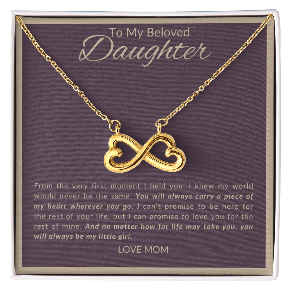 To My Beloved Daughter Necklace From Mom | Infinity Heart Gift