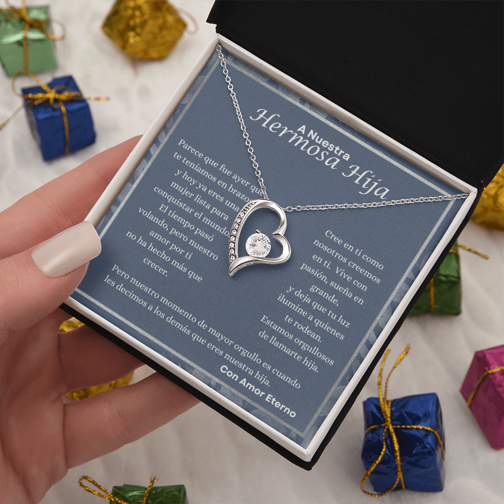 A Nuestra Hermosa Hija Collar de Amor Eterno | Regalo de Amor y Orgullo