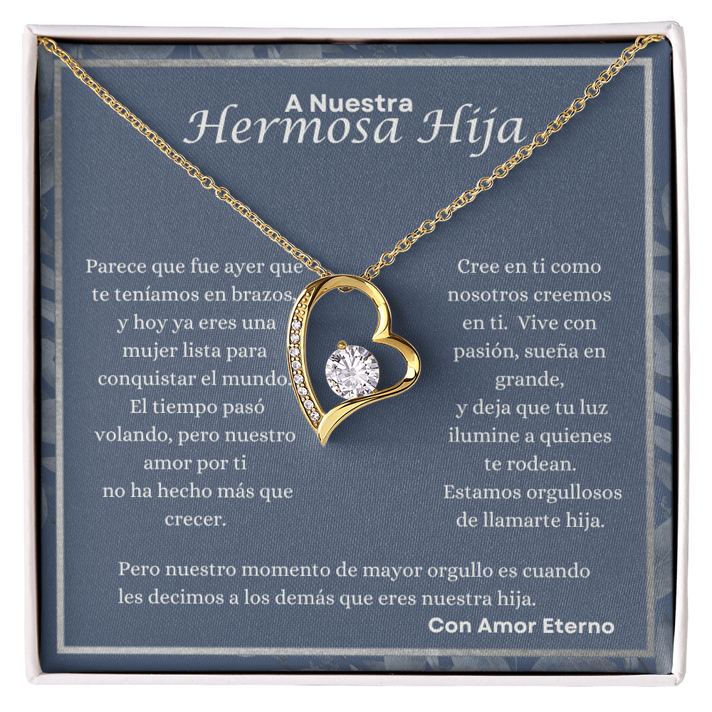 A Nuestra Hermosa Hija Collar de Amor Eterno | Regalo de Amor y Orgullo