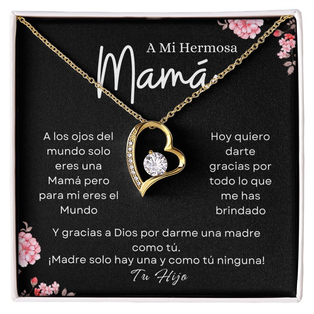 A Mi Mamá "Madre Solo Hay Una - Tu Hijo" Collar Amor Eterno
