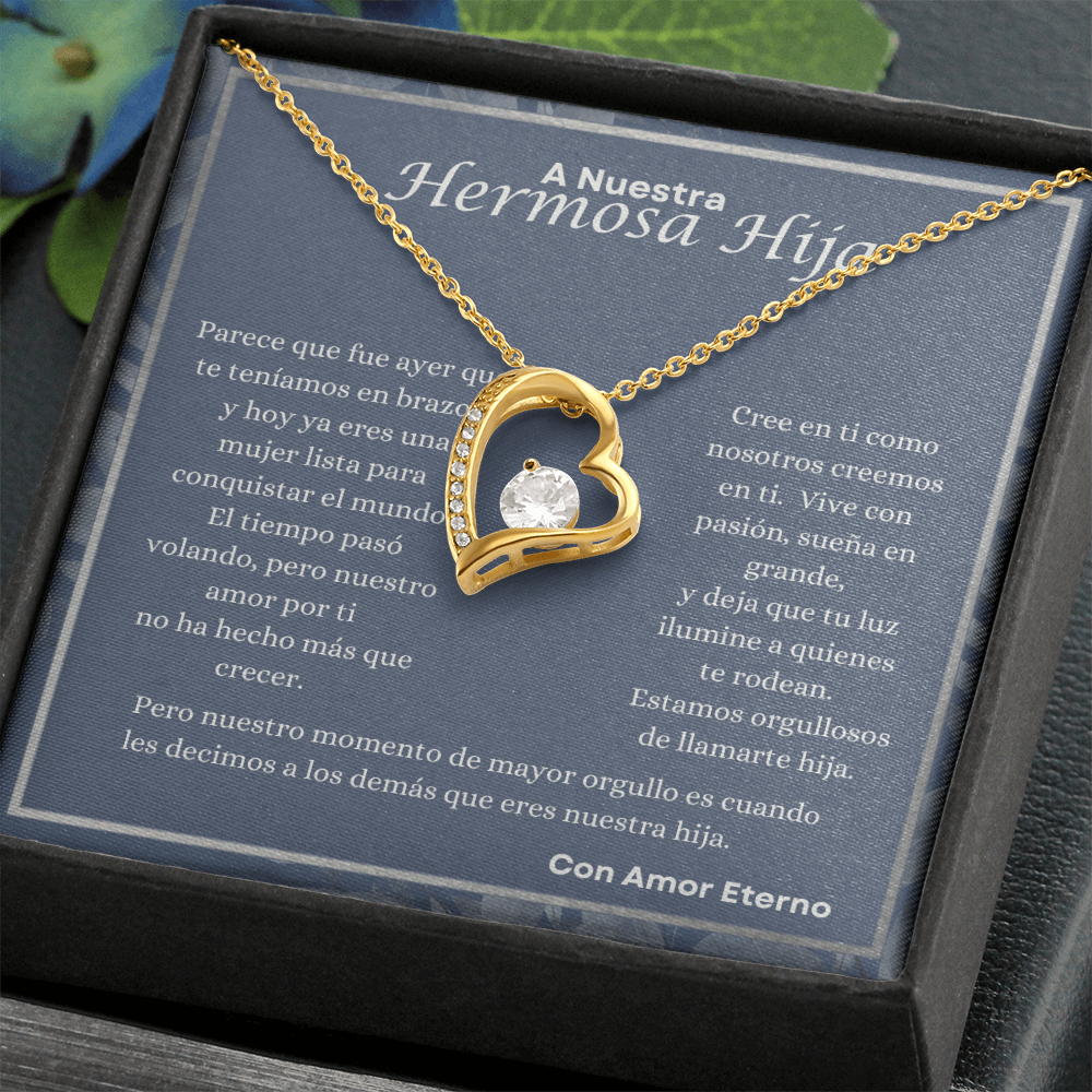 A Nuestra Hermosa Hija Collar de Amor Eterno | Regalo de Amor y Orgullo