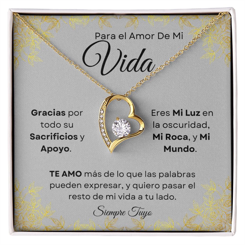 Para El Amor De Mi Vida "Eres Mi Luz, Mi Roca, Mi Mundo" Collar Amor Eterno