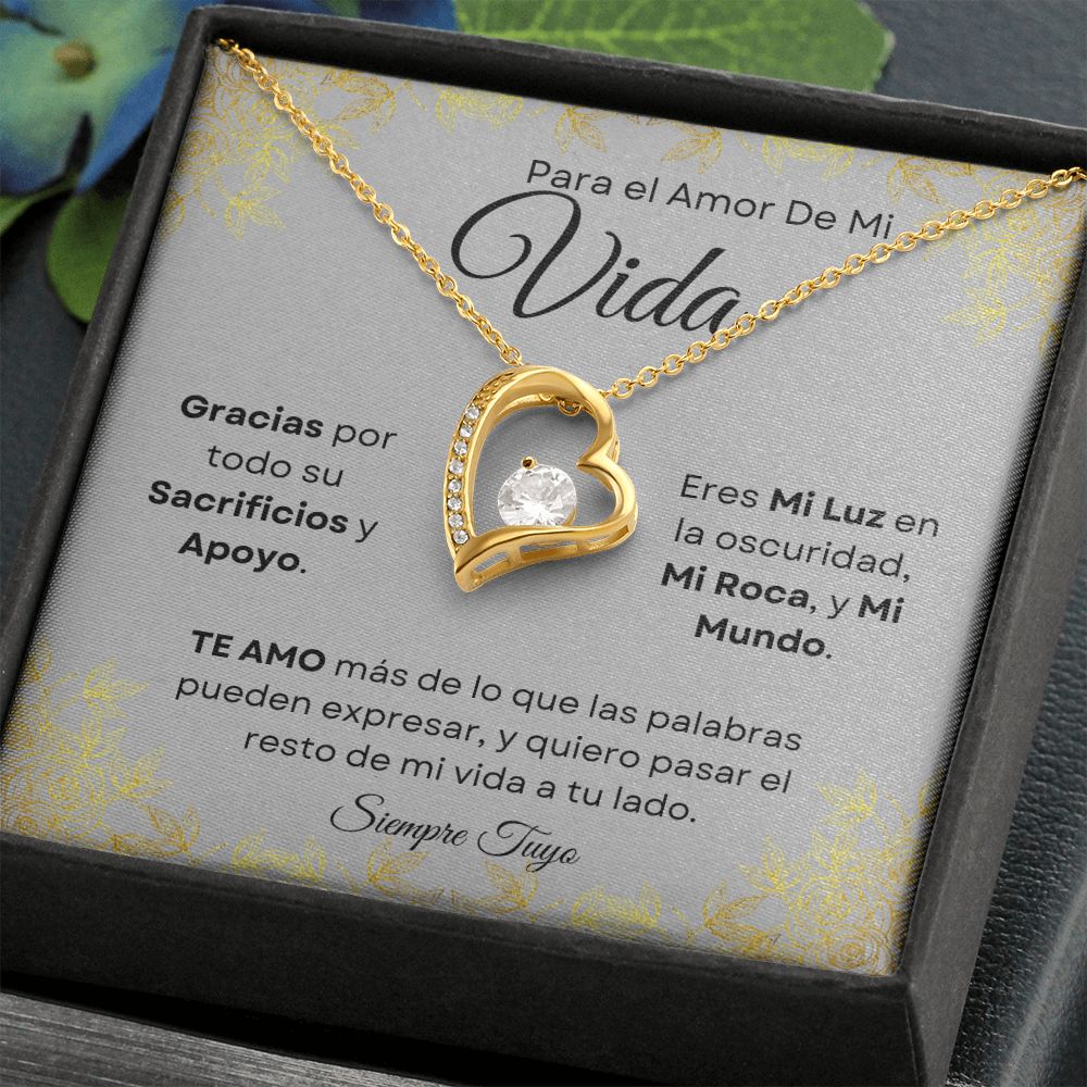 Para El Amor De Mi Vida "Eres Mi Luz, Mi Roca, Mi Mundo" Collar Amor Eterno